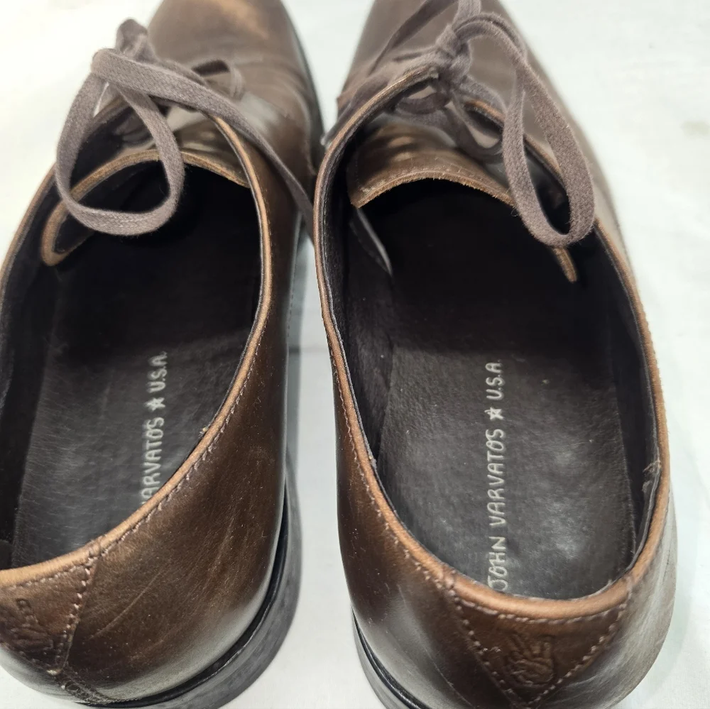 John Varvatos Men's Size 10M Brown Dress Oxford Shoe 3-Eye Lace-Up